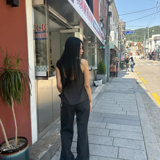 LOW-RISE STRIPED PANTS
