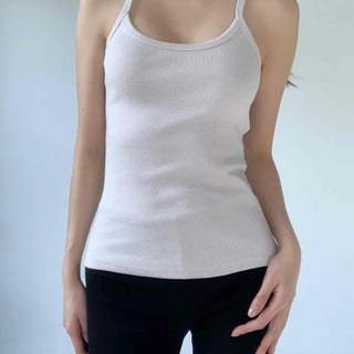 Sebit Strap Plain Fitted Slim Fit Daily Sleeveless