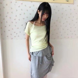 Baybin One-Shoulder Short Sleeve T-shirt