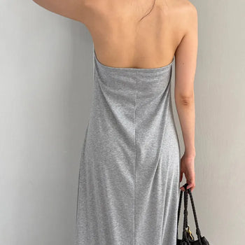 26 Long Jersey Sable Halter Neck Dress