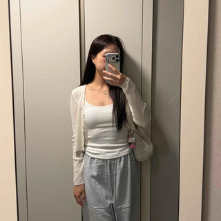 Lemo Button Plain Slim Fit Long Sleeve Daily Cardigan