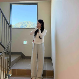 Ceci String Wide Loose Fit Daily Long Pants