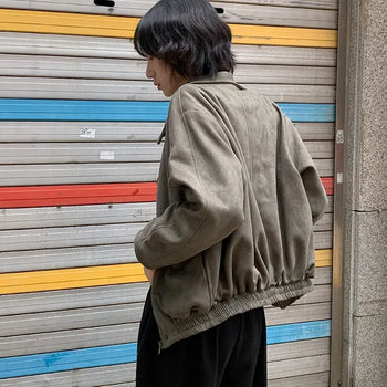 Romantic Suede Oversized Blouson Jumper