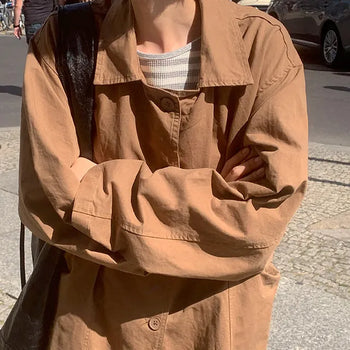 Yunoa Big Pocket Trench Coat