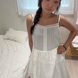 Button Strap A-Line Sleeveless Daily Mini Dress
