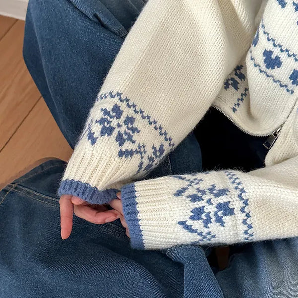 Chaka Nordic Collared Knit Cardigan