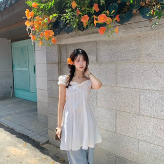 Puff Sleeve Frill Dress