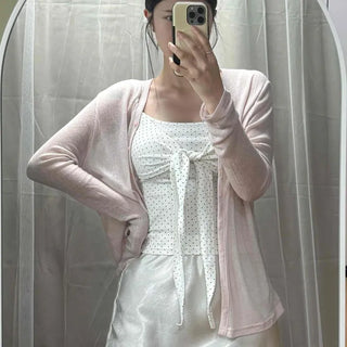 Loco Button Plain Slim Fit Long Sleeve Daily Cardigan