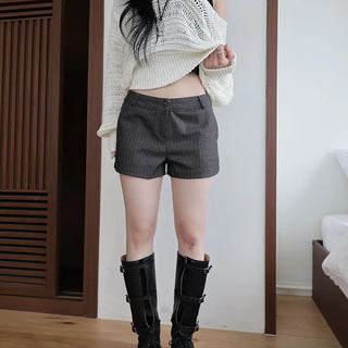 Pinstripe Low Shorts