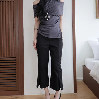 Vent Slit Capri Pants | Vent Capri Pants