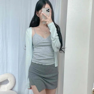 Regular Fit Plain Long Sleeve Casual Daily Cardigan