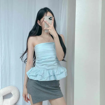 Wrap Straight Fitted H-Line Daily Mini Skirt