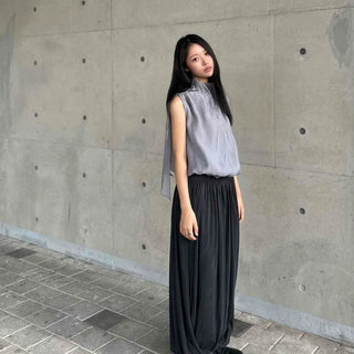 Nerds Drape Balloon Maxi Long Skirt
