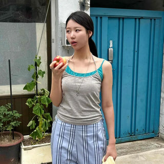 Slim Fit Contrast Strap Daily Sleeveless