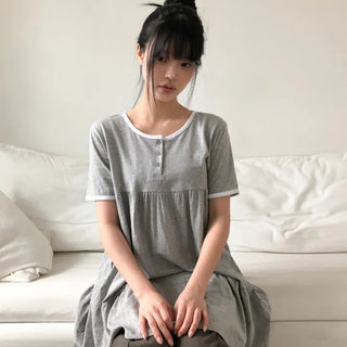 Dason Henley Neck Short Sleeve Dress
