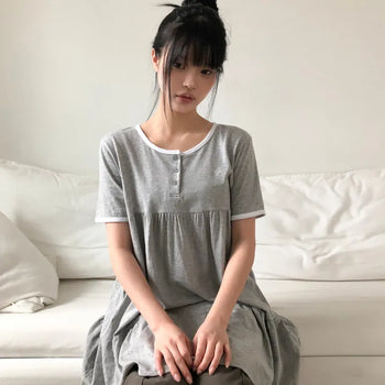 Dason Henley Neck Short Sleeve Dress