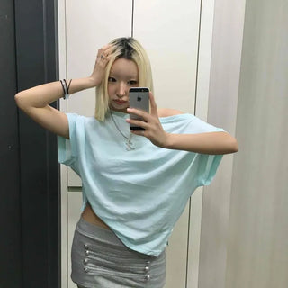 Plain Oversized Daily Short Sleeve T-shirt