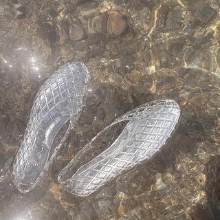 ◈Jelly◈Up to 255◈Clear Jelly Shoes Cushioned Flat Slippers Sandals Waterproof Aqua Bikini Summer Shoes