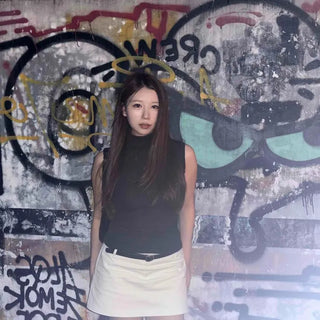 Zipper Straight H-Line Daily Mini Skirt