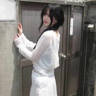 Asen See-through Wrap Cardigan