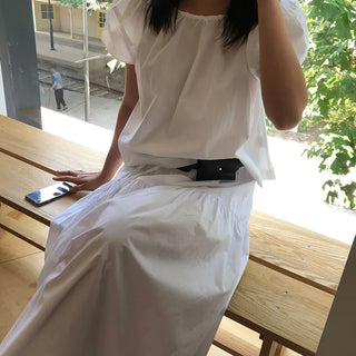 N.U Women's Volume String Loose Fit Puff Balloon Summer Delicate Fit Blouse