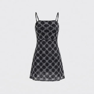Teddy check mini dress