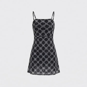 Teddy check mini dress