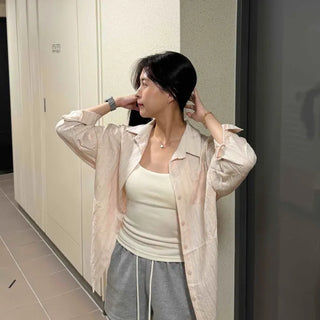 Button Stripe Button-Down Long Sleeve Shirt