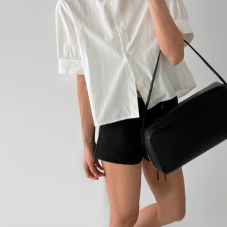 Puff short sleeve crop shirt