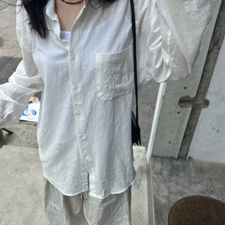 [Unisex] Silva Linen Long Check Shirt (4 colors)