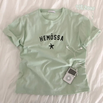 Protective Instinct Oversized Fit, Lettering Round Neck Loose Boxy Loose Fit Short Sleeve T-shirt