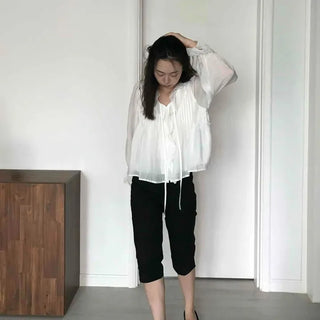 Noir Basic Slit Capri Pants