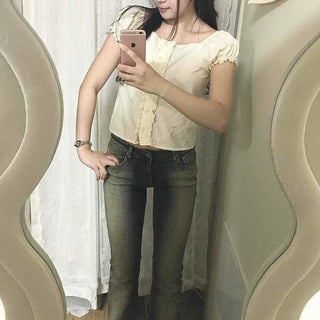 More Vintage Washed Low-Rise Denim Pants