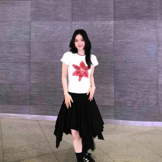 Asymmetrical A-line Daily Long Skirt