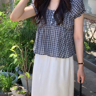 Vintage Check Blouse