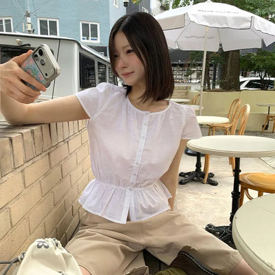 Genie Frill Short Sleeve Blouse