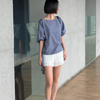 26SS Crochet Embroidered Knit Shorts