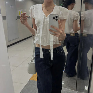 [Innocent../Refreshing] Petite Short Sleeve Blouse