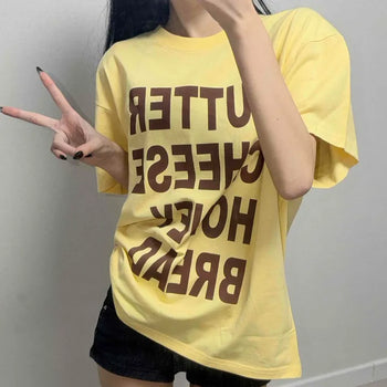 Bread Lettering Oversized Short Sleeve T-shirt