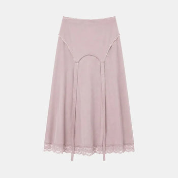 Pedal Veil Lace Midi Skirt