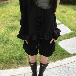*Muand* Julie Frill Sleeveless Blouse