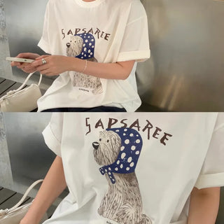 Lintu Printed Oversized Short Sleeve T-shirt