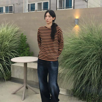 Devil Mid-Rise Washed Wide Denim Pants