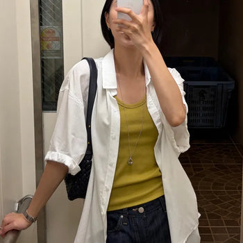 MOMENT Roll-up Loose Fit Short Sleeve Shirt