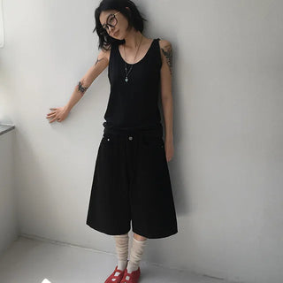 Yellow Basic Bermuda Pants