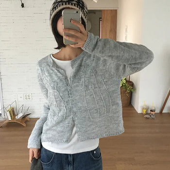 Viero Flower Mohair Knit Cardigan