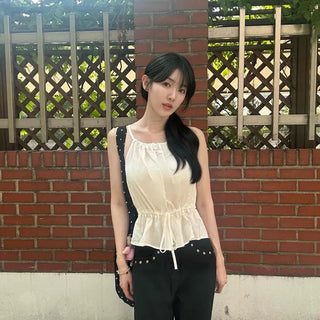 Sherbet Cooling Nylon Halterneck Blouse