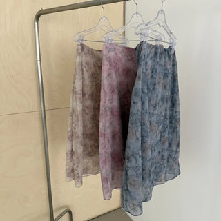 Moel Floral See-through Midi Skirt