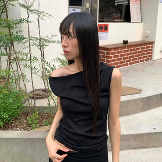 Rimo Slim Fit Plain Casual Daily Sleeveless