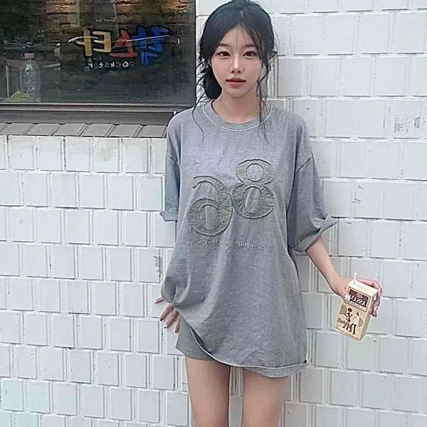 Washed Oversized Loose Fit Daily Short Sleeve T-shirt
